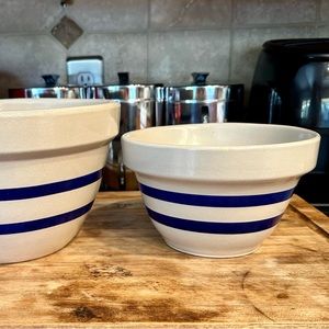 Vintage Roseville pottery blue band stoneware